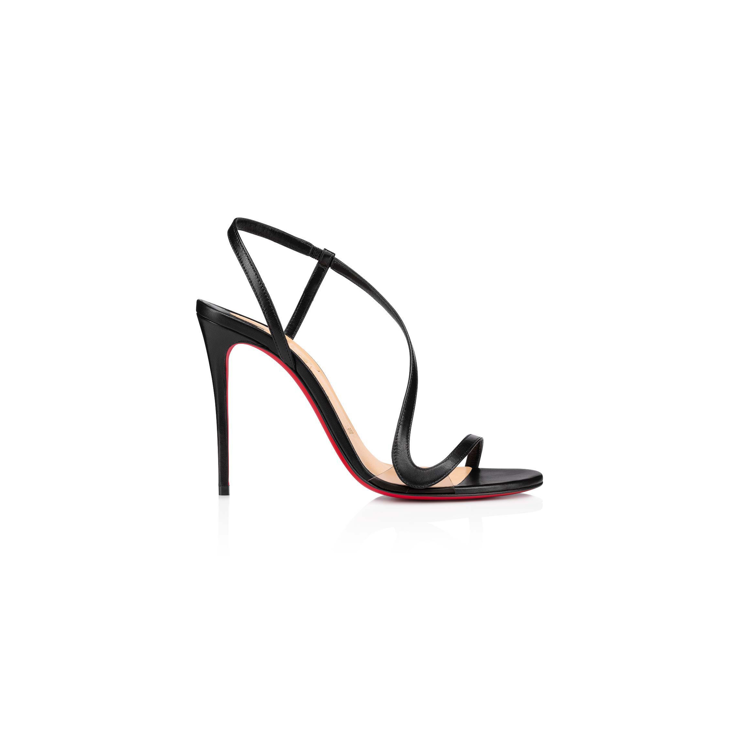 Ch**an louboutin rosalie 100 mm sandals-leather and pvc-black-women 3210190bk01